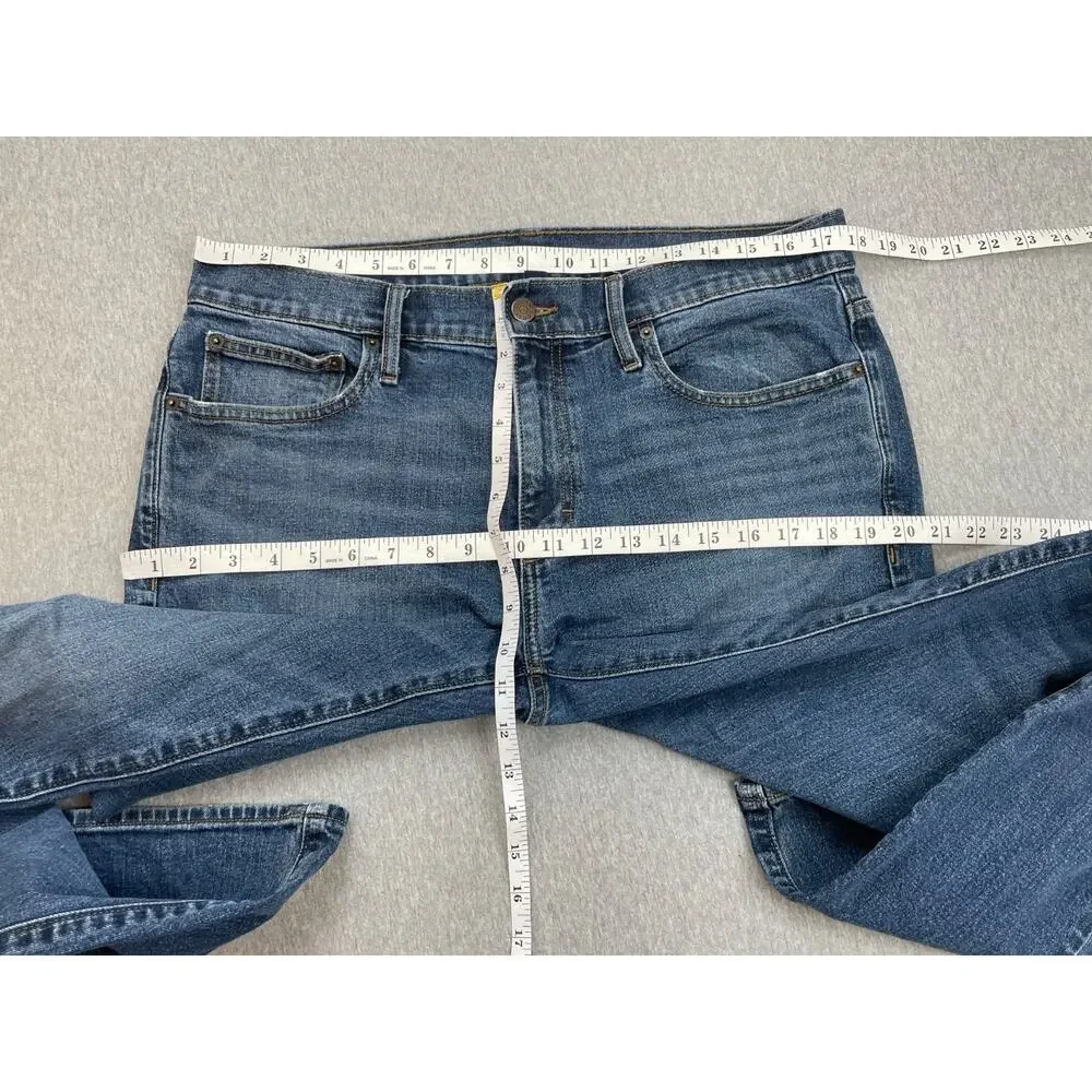 J‎ Crew Jeans Mens 34 x 30 Blue Denim Cotton Blend Stretch Slim Fit